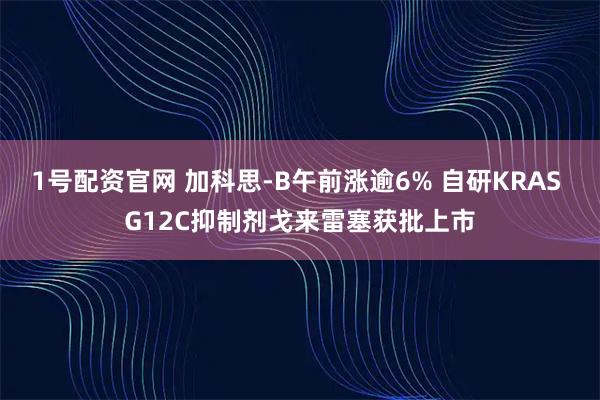 1号配资官网 加科思-B午前涨逾6% 自研KRAS G12C抑制剂戈来雷塞获批上市